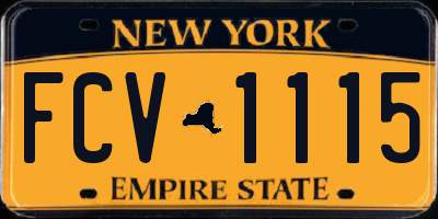 NY license plate FCV1115