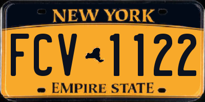 NY license plate FCV1122