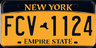 NY license plate FCV1124