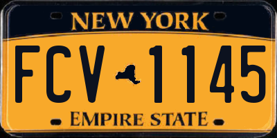 NY license plate FCV1145