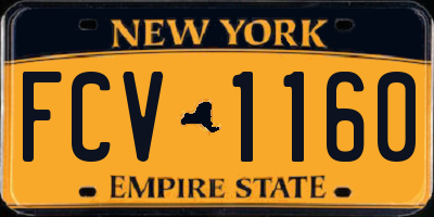 NY license plate FCV1160