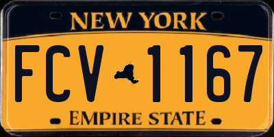 NY license plate FCV1167