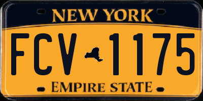NY license plate FCV1175