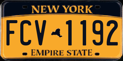 NY license plate FCV1192