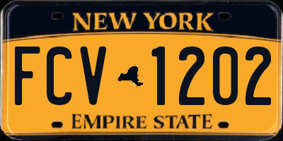 NY license plate FCV1202