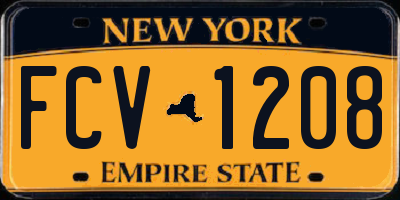 NY license plate FCV1208