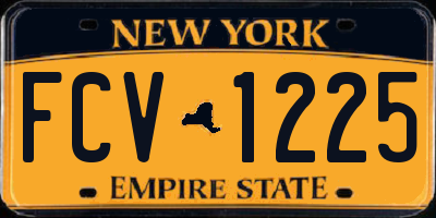 NY license plate FCV1225