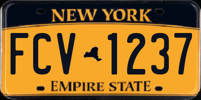 NY license plate FCV1237