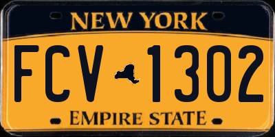NY license plate FCV1302