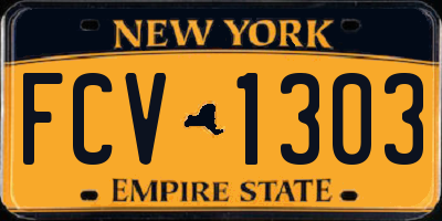 NY license plate FCV1303