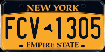 NY license plate FCV1305