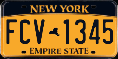 NY license plate FCV1345