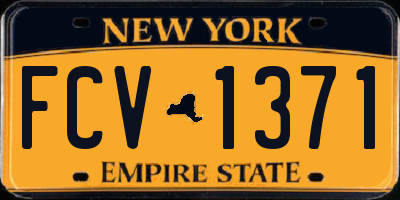 NY license plate FCV1371