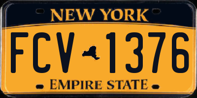 NY license plate FCV1376