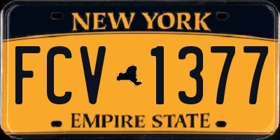 NY license plate FCV1377
