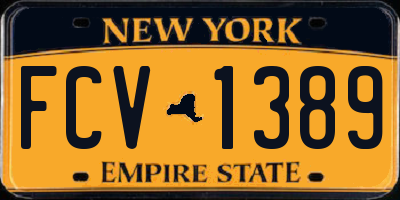 NY license plate FCV1389