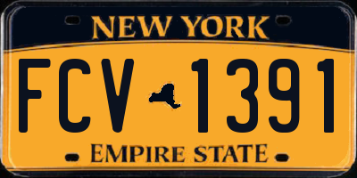 NY license plate FCV1391