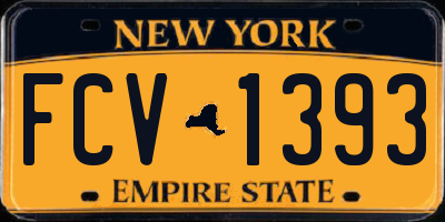 NY license plate FCV1393