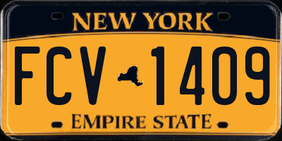 NY license plate FCV1409