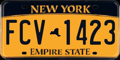 NY license plate FCV1423