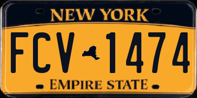 NY license plate FCV1474