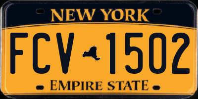 NY license plate FCV1502