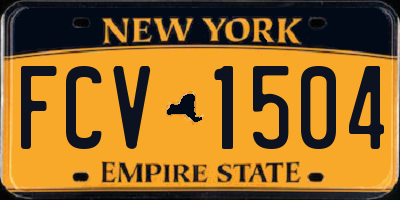 NY license plate FCV1504
