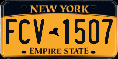 NY license plate FCV1507