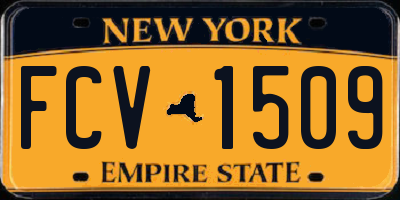 NY license plate FCV1509