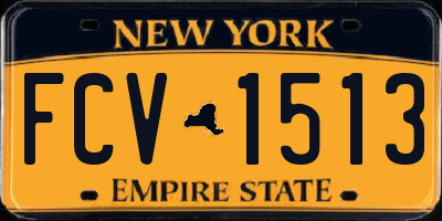 NY license plate FCV1513