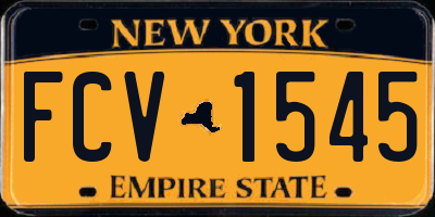 NY license plate FCV1545
