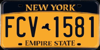 NY license plate FCV1581