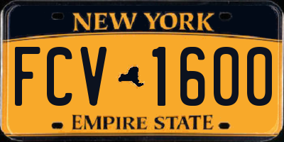 NY license plate FCV1600