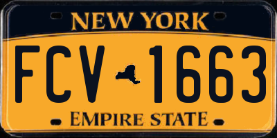 NY license plate FCV1663