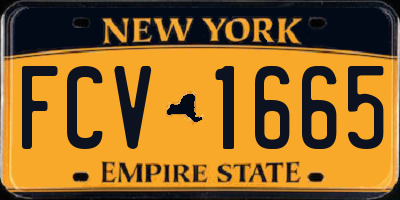 NY license plate FCV1665