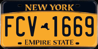 NY license plate FCV1669