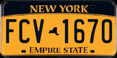 NY license plate FCV1670