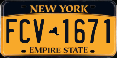 NY license plate FCV1671