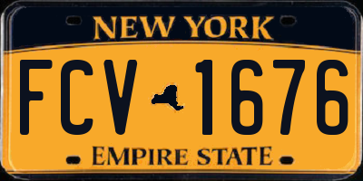 NY license plate FCV1676
