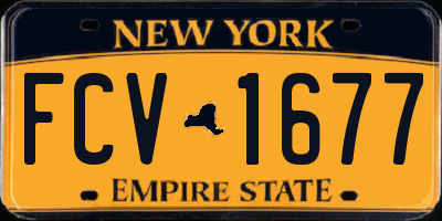 NY license plate FCV1677