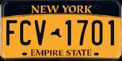 NY license plate FCV1701