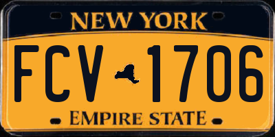 NY license plate FCV1706