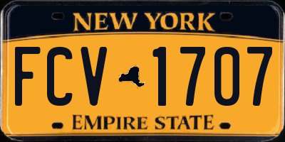 NY license plate FCV1707
