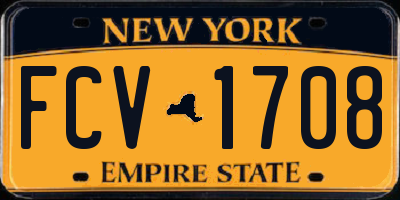 NY license plate FCV1708