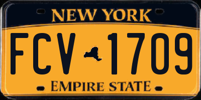 NY license plate FCV1709
