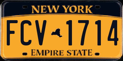 NY license plate FCV1714