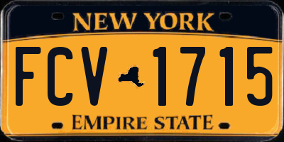 NY license plate FCV1715