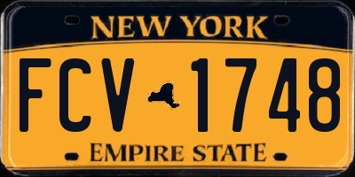 NY license plate FCV1748