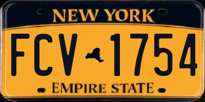 NY license plate FCV1754