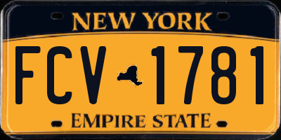 NY license plate FCV1781